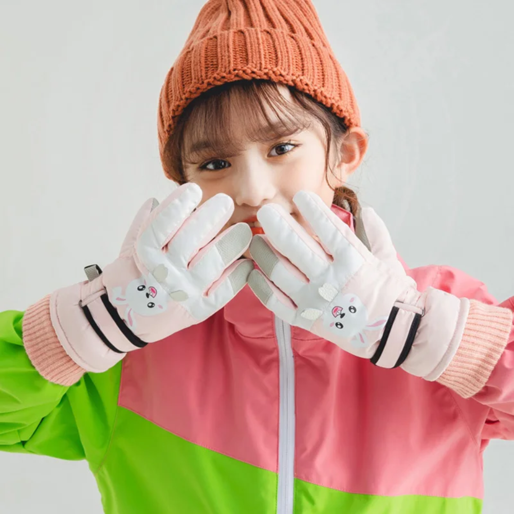 Kids Winter Ski Gloves – Warm Waterproof Gloves with Anti-Slip Palms