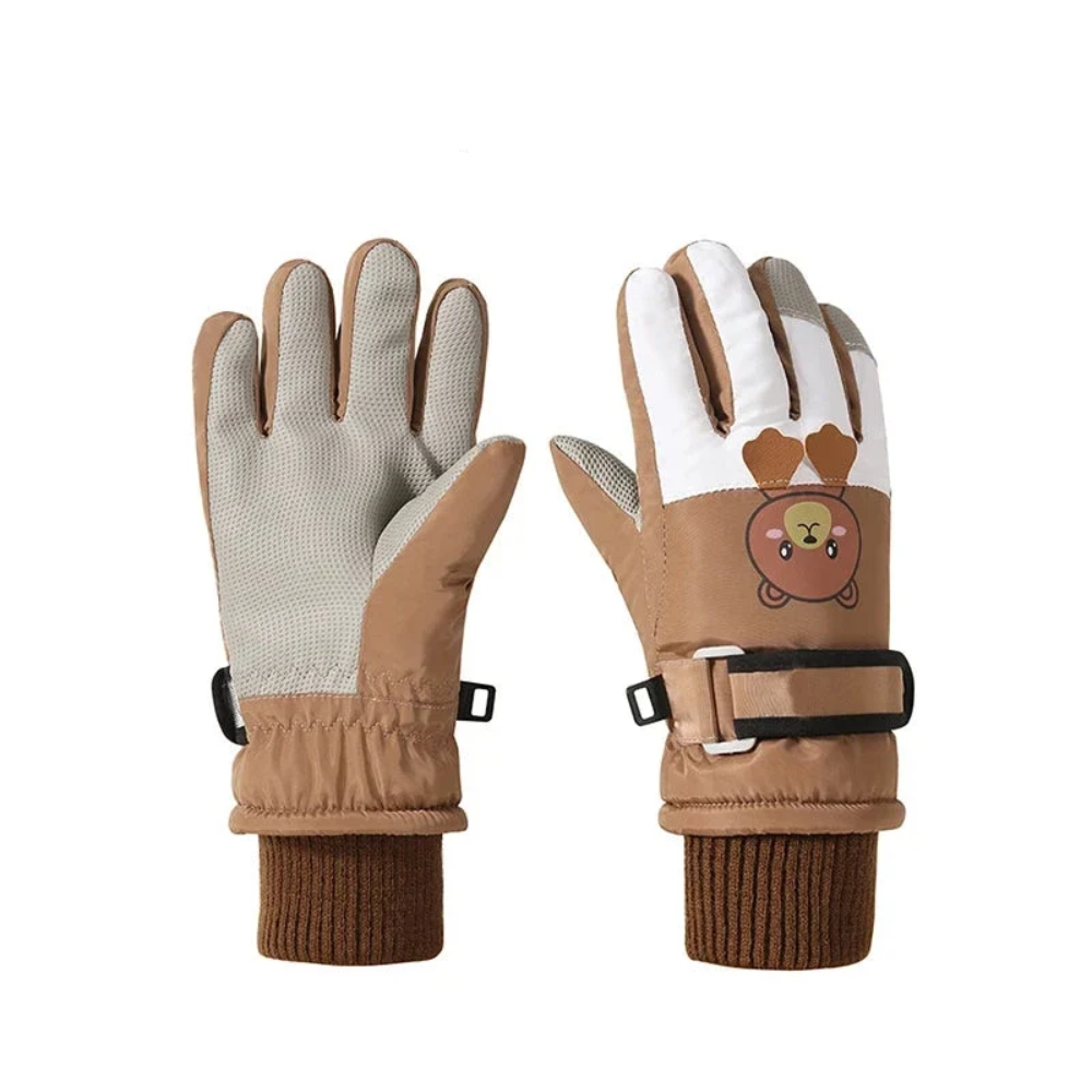 Kids Winter Ski Gloves – Warm Waterproof Gloves with Anti-Slip Palms