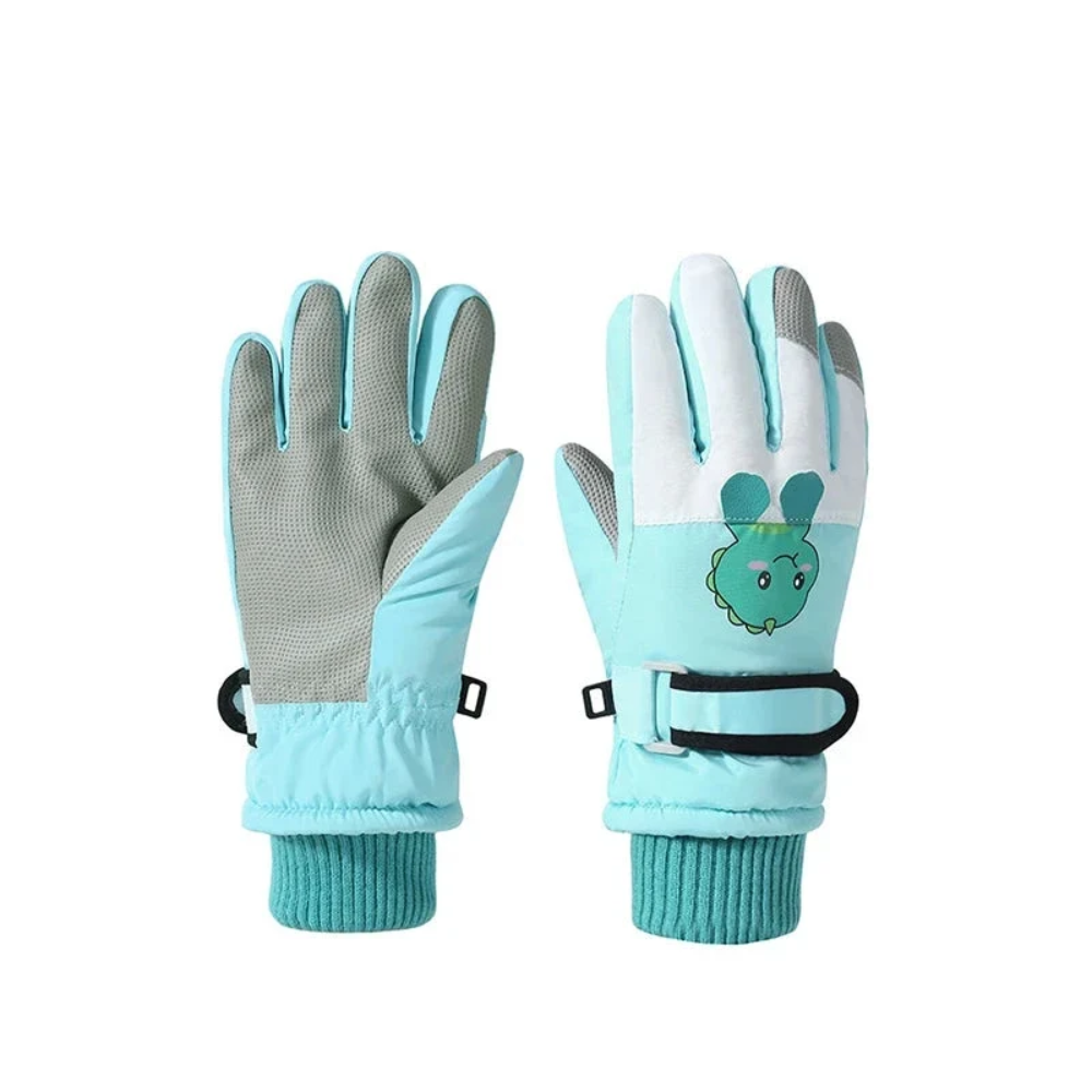 Kids Winter Ski Gloves – Warm Waterproof Gloves with Anti-Slip Palms
