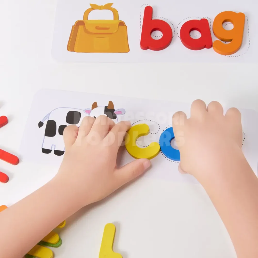 Kids Wooden Alphabet Puzzle – Educational Letter Recognition and Spelling Toy