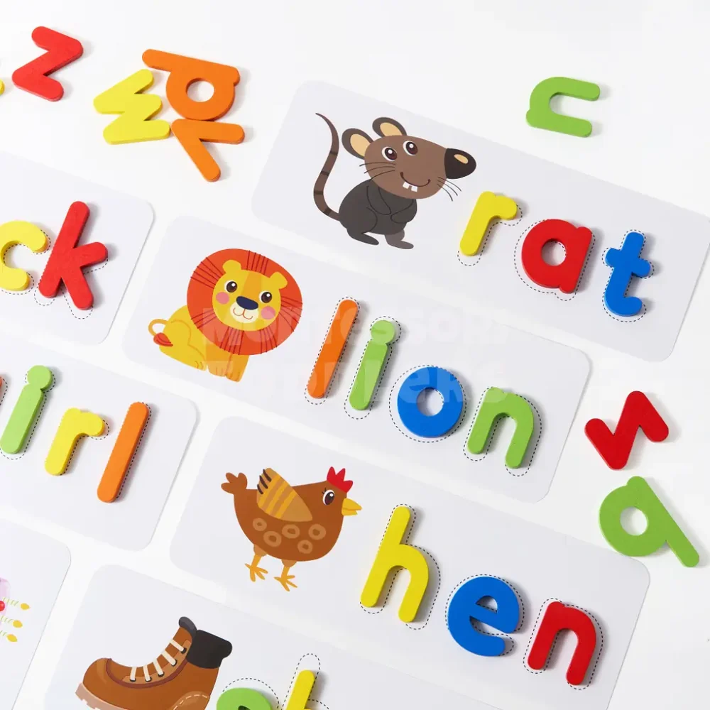Kids Wooden Alphabet Puzzle – Educational Letter Recognition and Spelling Toy