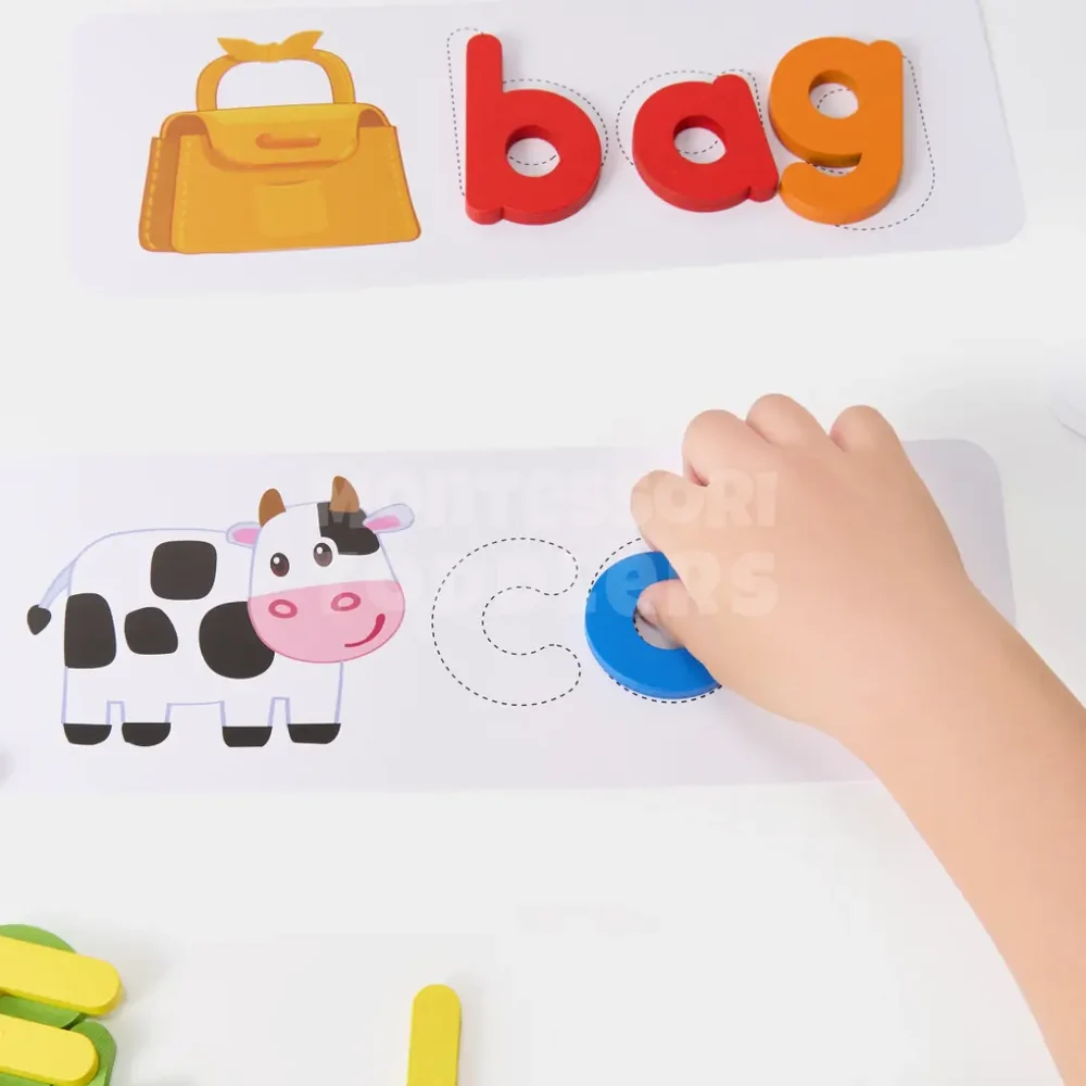 Kids Wooden Alphabet Puzzle – Educational Letter Recognition and Spelling Toy
