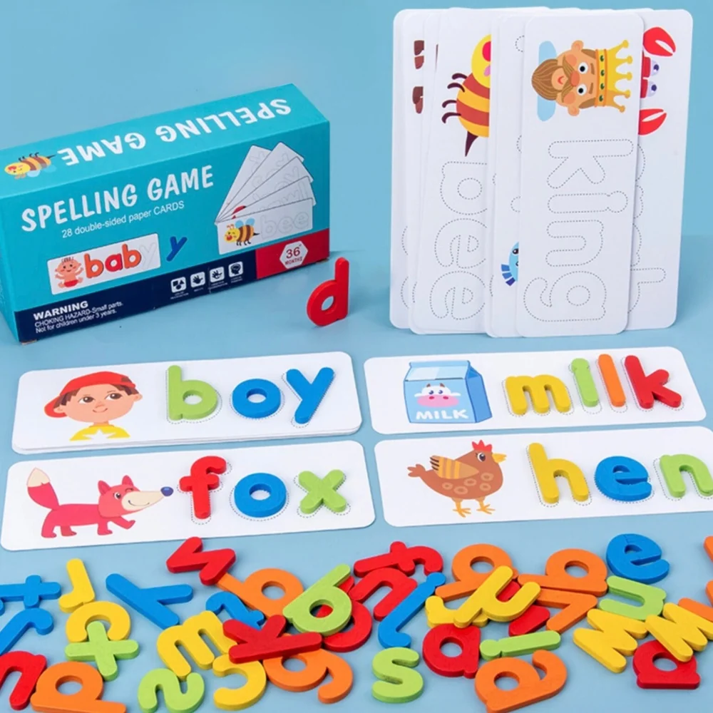 Kids Wooden Alphabet Puzzle – Educational Letter Recognition and Spelling Toy
