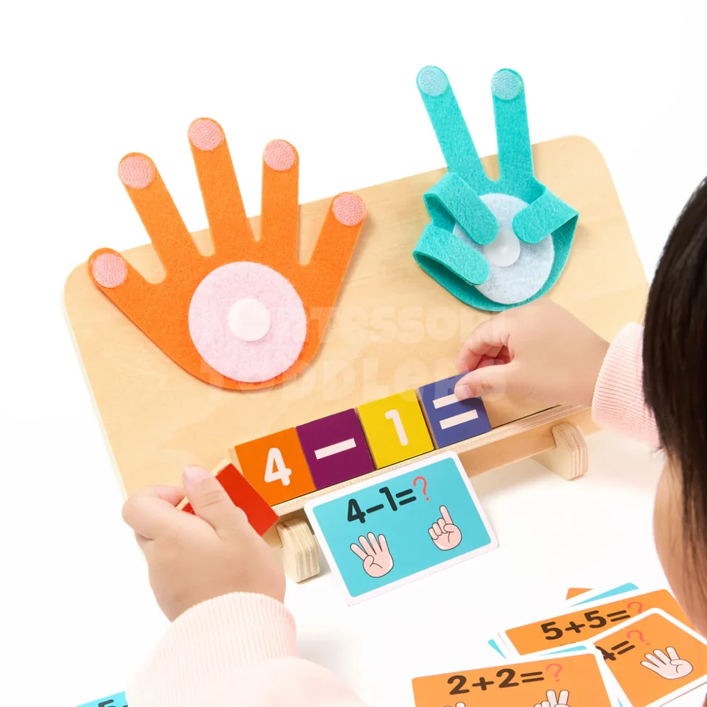 Kids Wooden Finger Counting Game – Educational Math Learning Toy for Addition and Subtraction