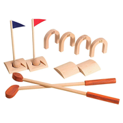 Kids Wooden Golf Set – Mini Golf Game with Clubs, Balls, Obstacles and Carry Bag