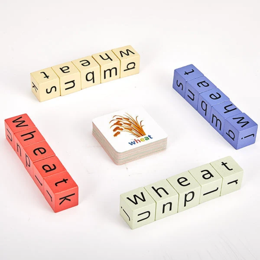 Kids Wooden Letter Matching Game – Educational Word Spelling and Vocabulary Puzzle with 54 Cards
