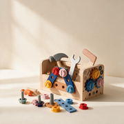 Kids Wooden Tool Box Set – 37-Piece Montessori-Inspired Workshop and Construction Toy