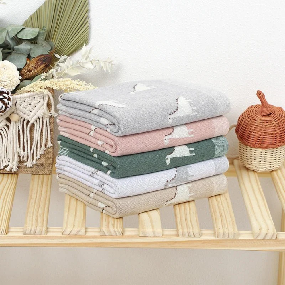 Knitted Baby Blanket Swaddle | Newborn Soft Wrap