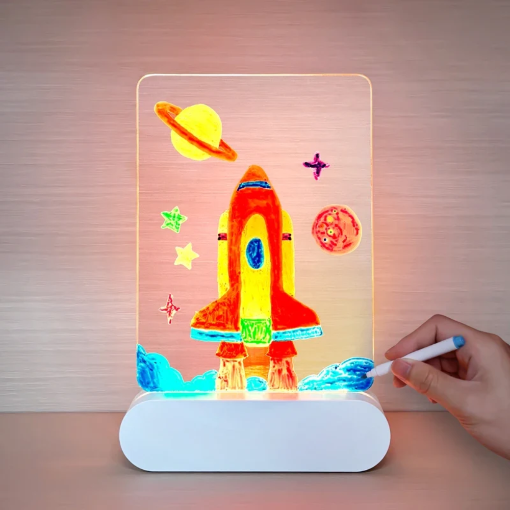LED Drawing Board – Rechargeable Light-Up Art Board with Colorful Lighting Modes for Kids