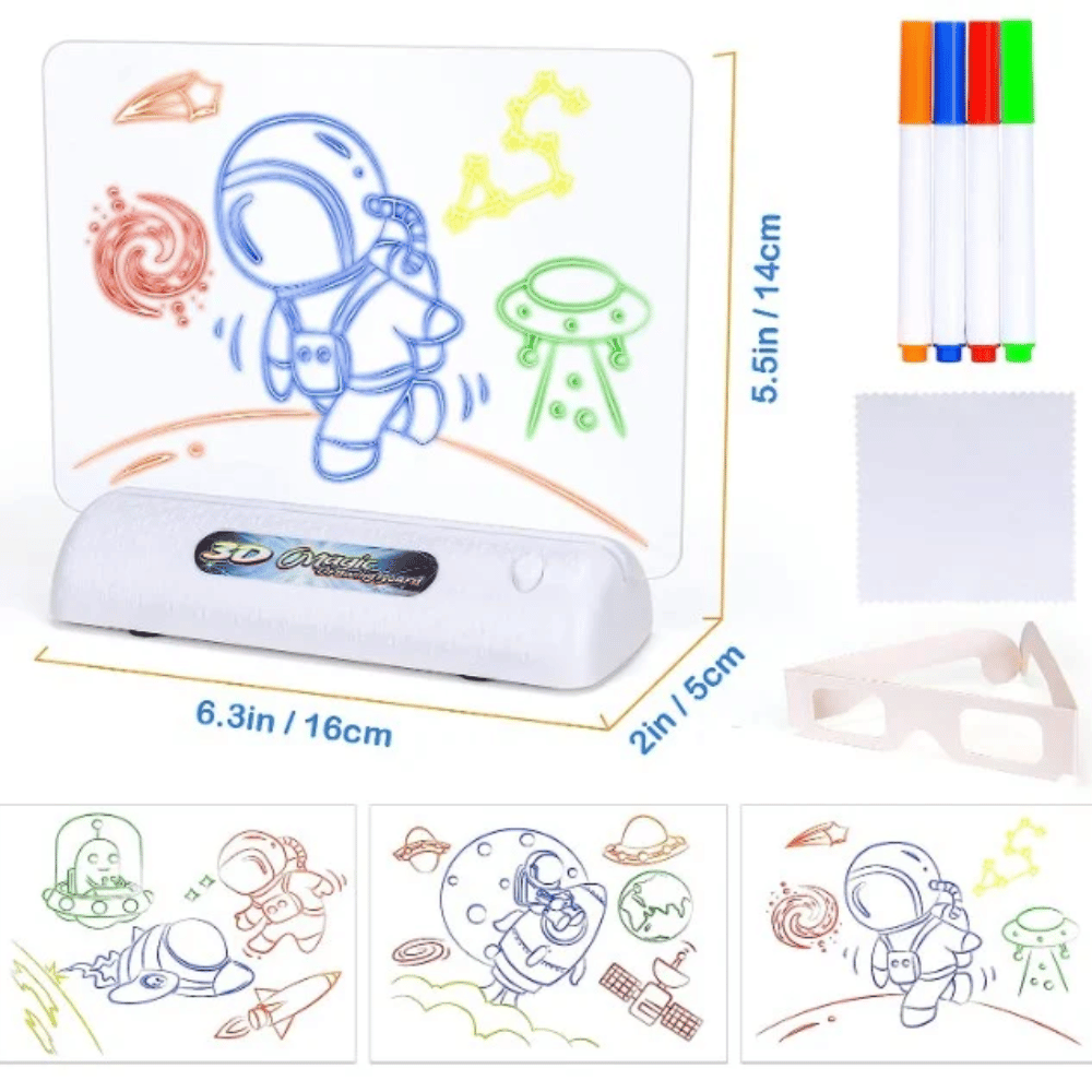 LED Magic Drawing Board – Glow-in-the-Dark 3D Art & Drawing Set for Kids