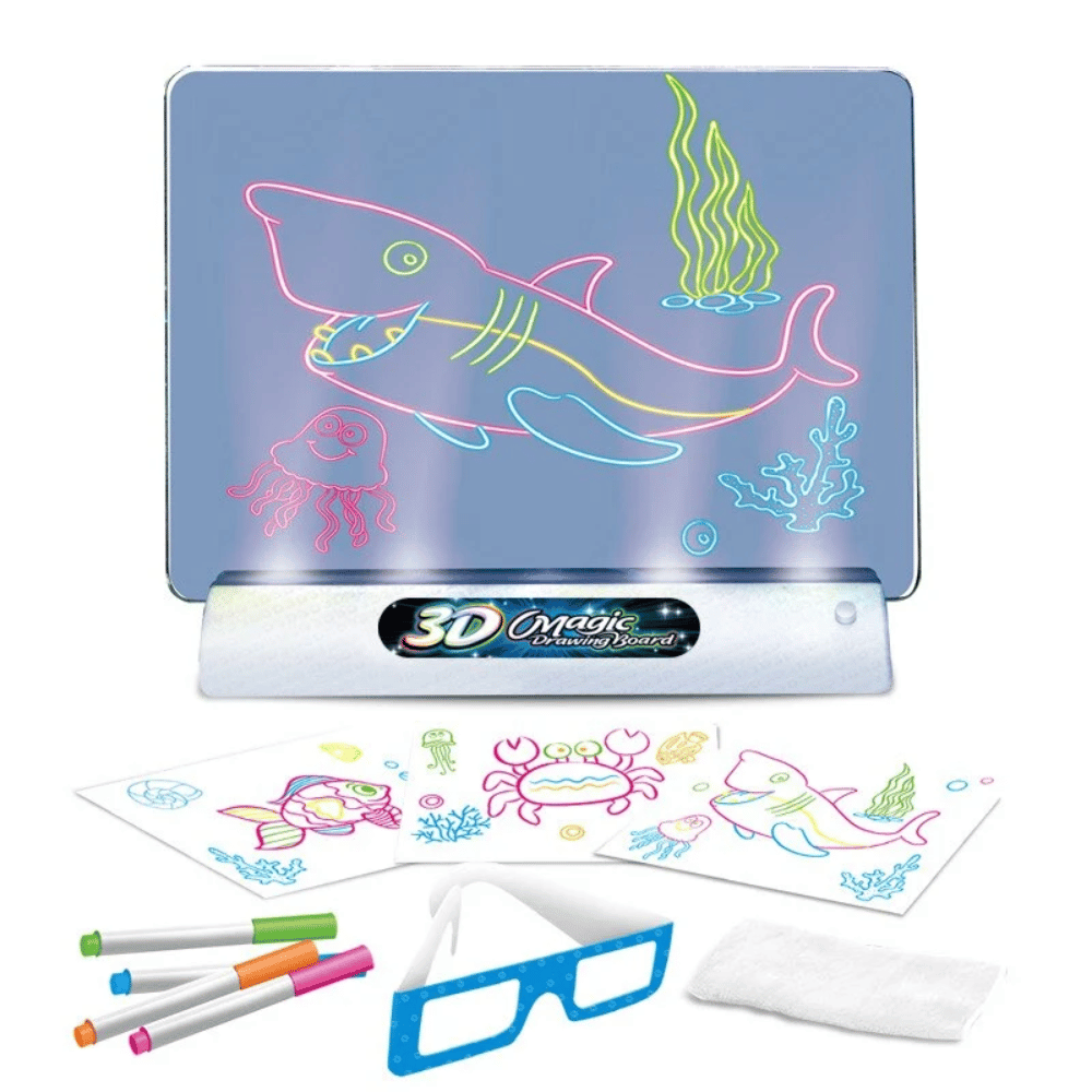 LED Magic Drawing Board – Glow-in-the-Dark 3D Art & Drawing Set for Kids
