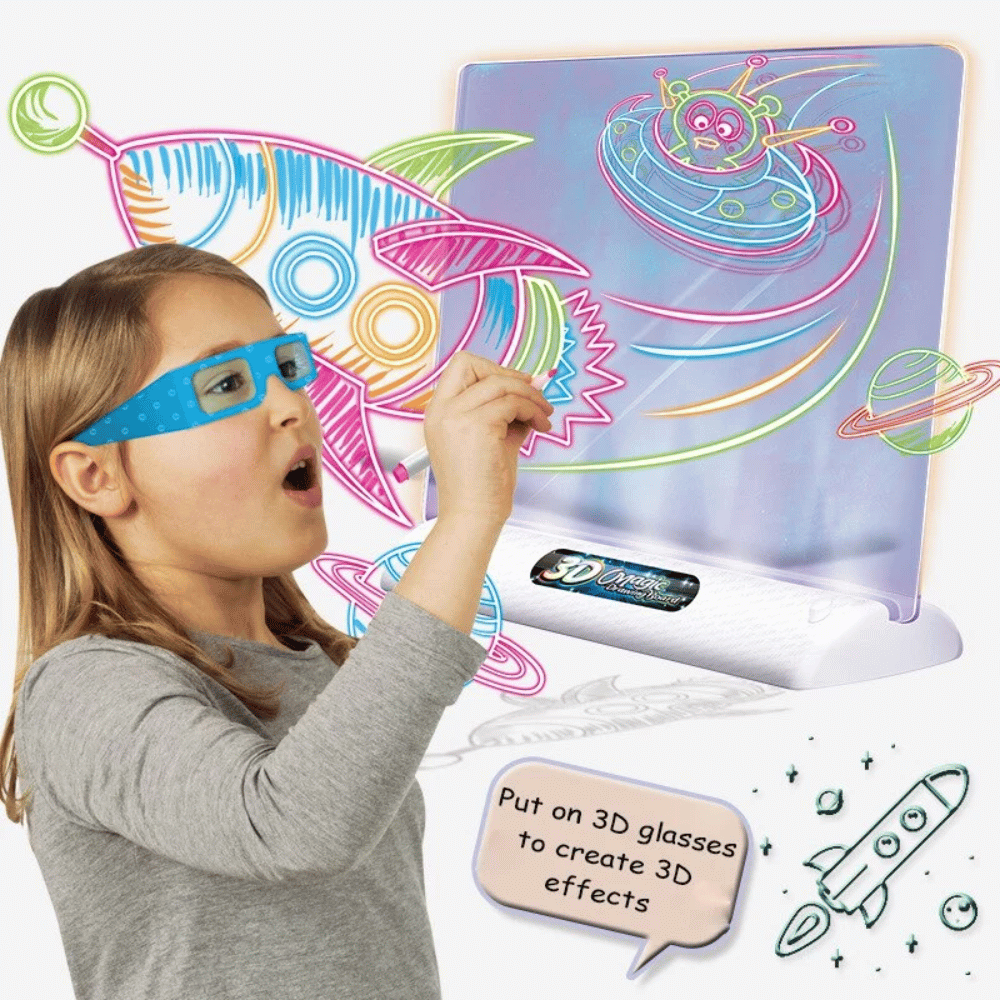 LED Magic Drawing Board – Glow-in-the-Dark 3D Art & Drawing Set for Kids