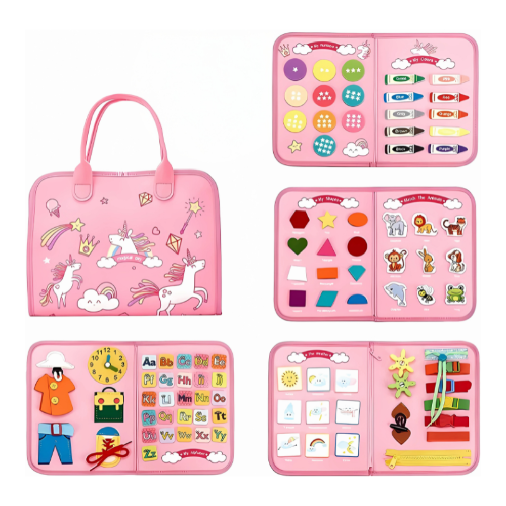 MagicTouch Montessori Sensory Board – Portable Toddler Busy Board Activity Toy