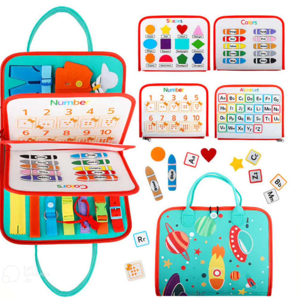 MagicTouch Montessori Sensory Board – Portable Toddler Busy Board Activity Toy