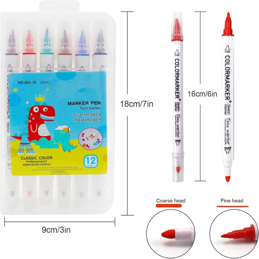Magic Water Drawing Pens – 12 Color Floating Art Pen Set for Kids