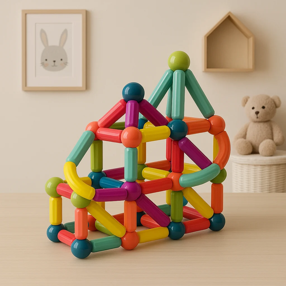 Magnetic Building Sticks Set – Colorful Construction Toys for Kids and Creative Learning