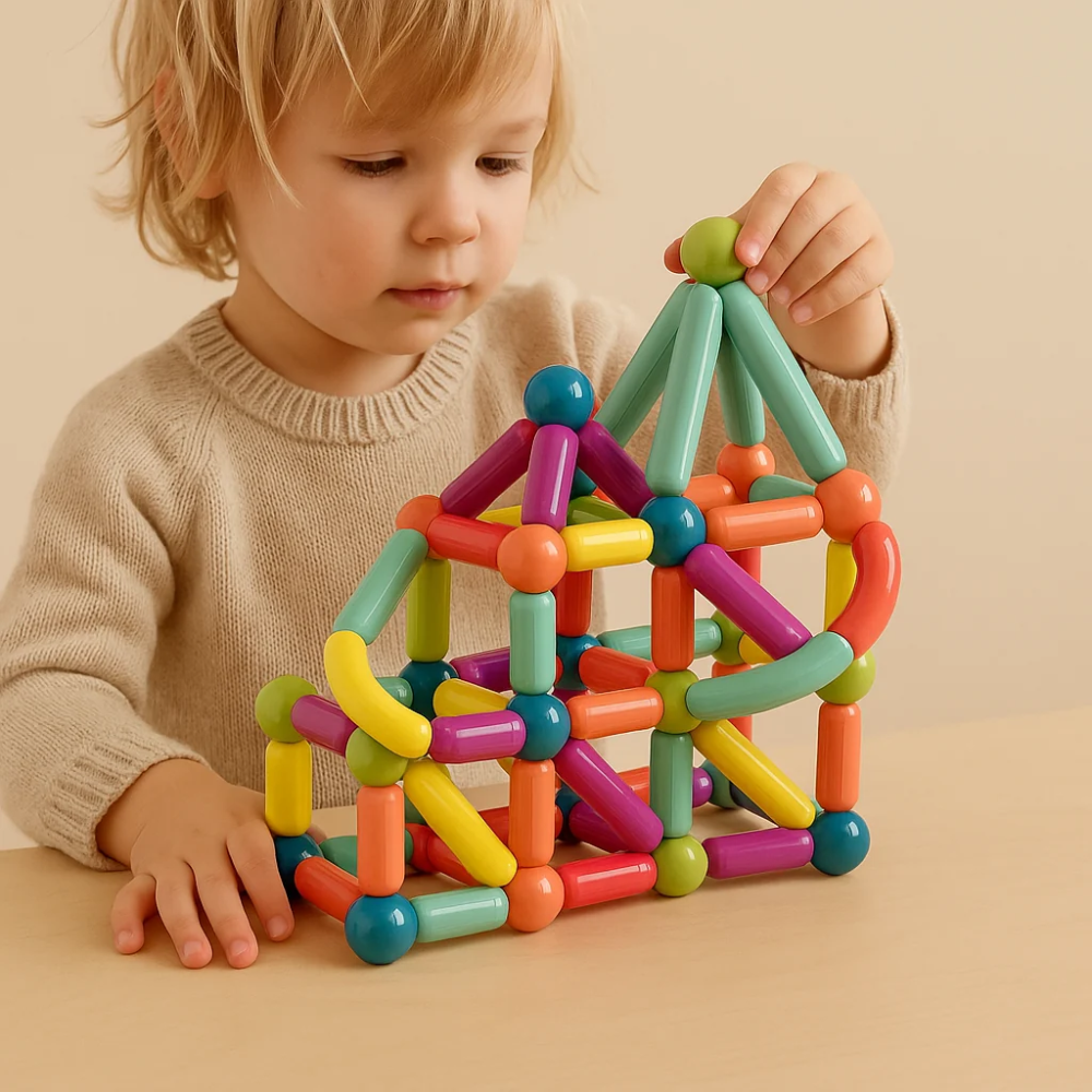 Magnetic Building Sticks Set – Colorful Construction Toys for Kids and Creative Learning