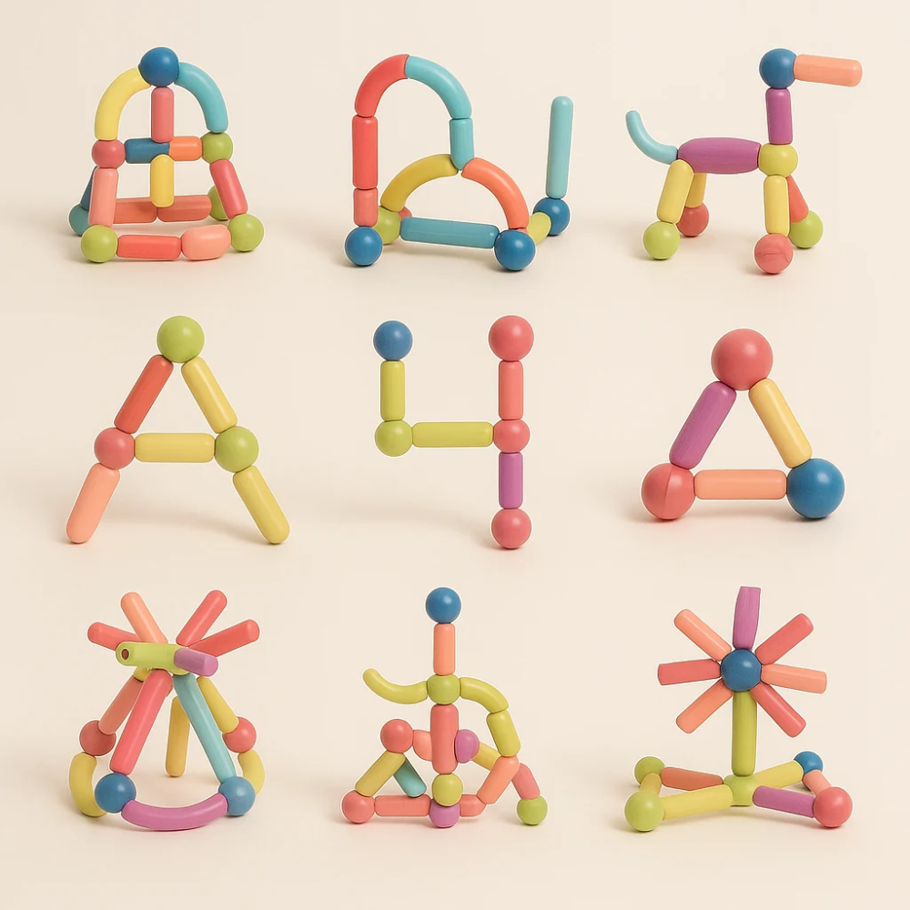 Magnetic Building Sticks Set – Colorful Construction Toys for Kids and Creative Learning