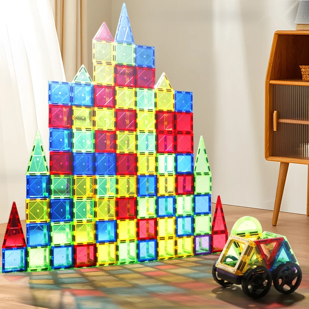 Magnetic Building Tiles – Colorful 3D Construction Set for Kids