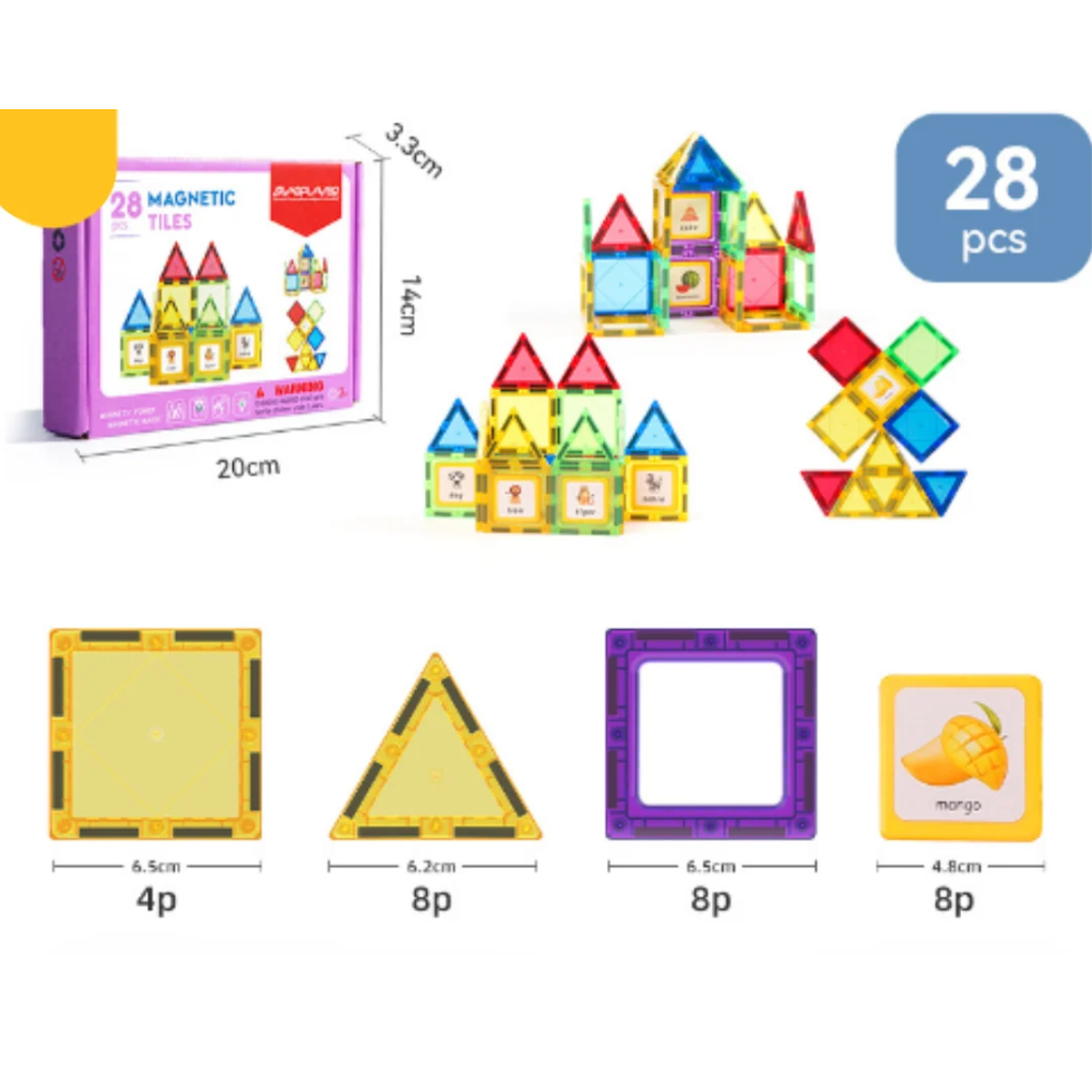 Magnetic Building Tiles – Colorful 3D Construction Set for Kids