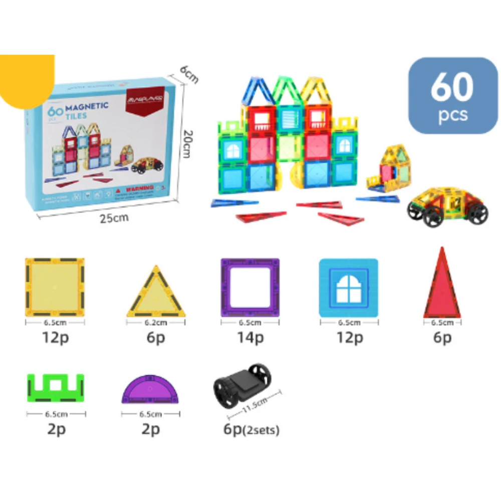 Magnetic Building Tiles – Colorful 3D Construction Set for Kids