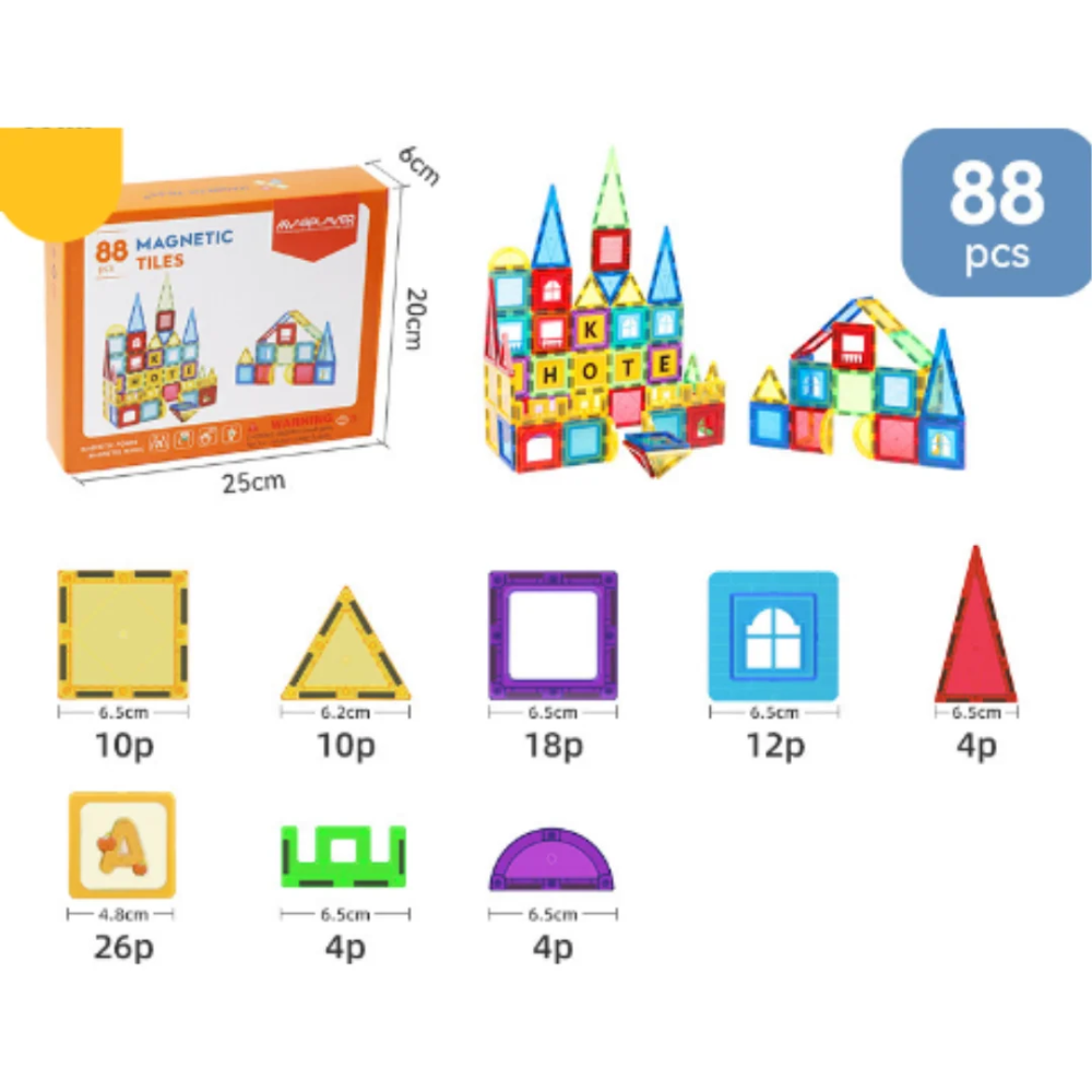 Magnetic Building Tiles – Colorful 3D Construction Set for Kids