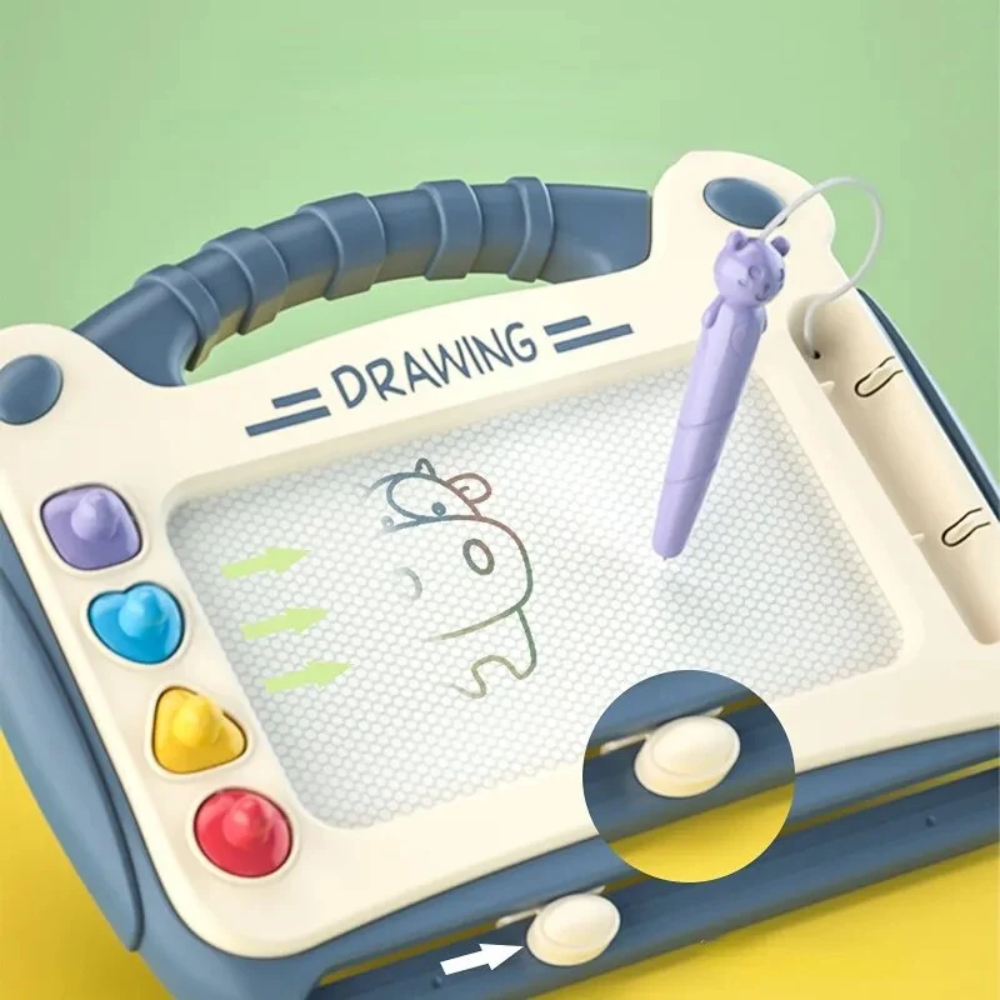 Magnetic Drawing Board for Kids – Doodle Board with Drawing Pen, Stamps and Foldable Legs