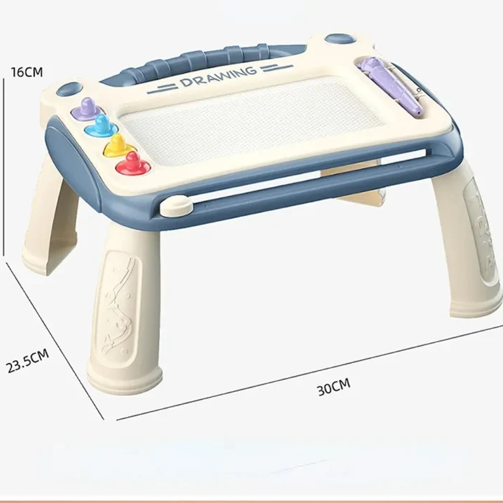 Magnetic Drawing Board for Kids – Doodle Board with Drawing Pen, Stamps and Foldable Legs