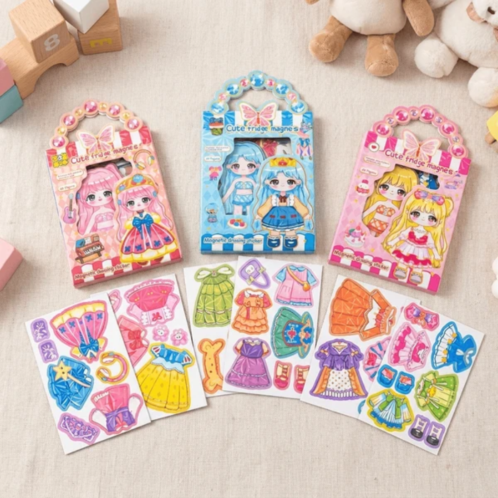 Magnetic Dress Up Dolls – Reusable Fashion Outfit Play Set