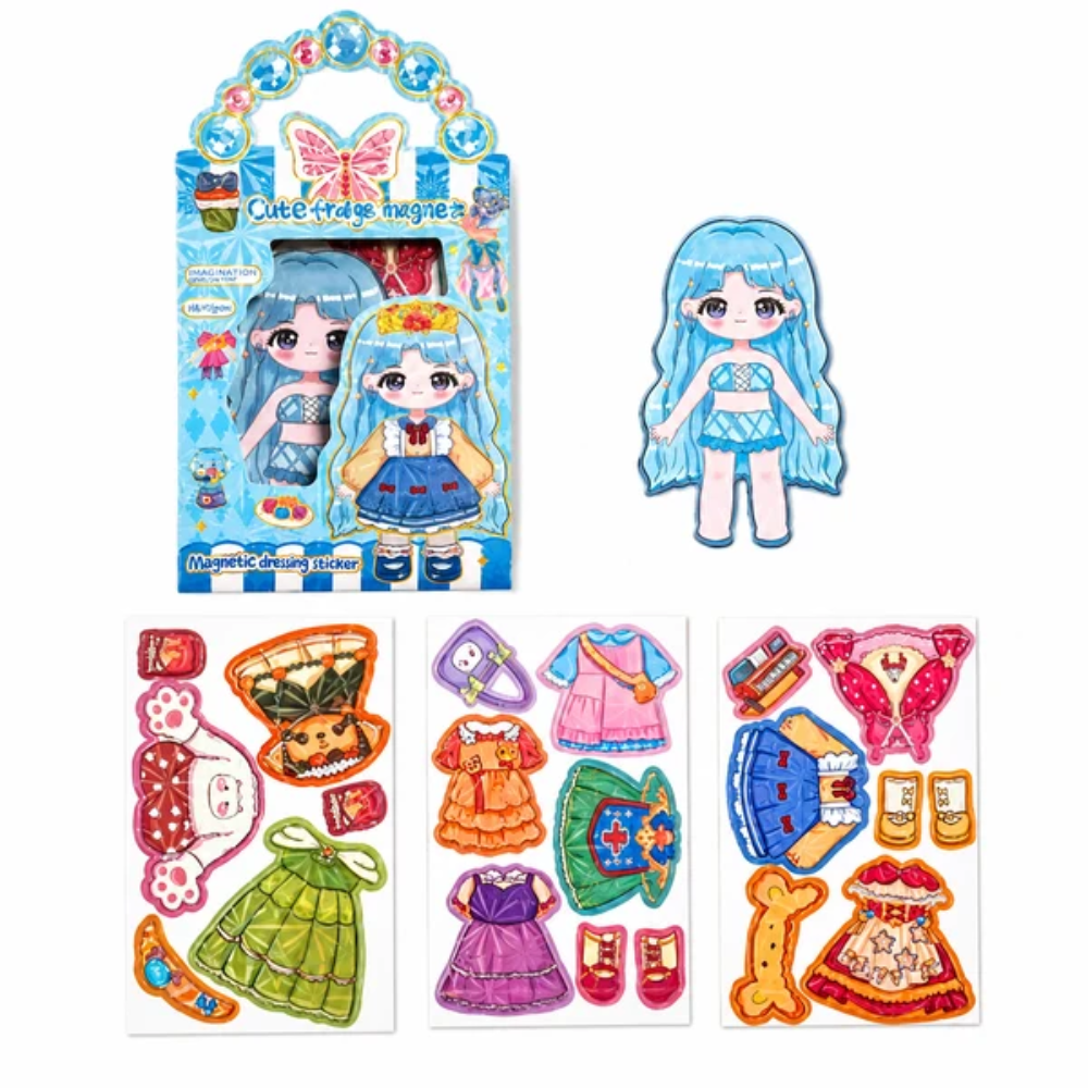 Magnetic Dress Up Dolls – Reusable Fashion Outfit Play Set