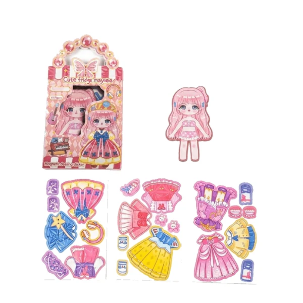 Magnetic Dress Up Dolls – Reusable Fashion Outfit Play Set