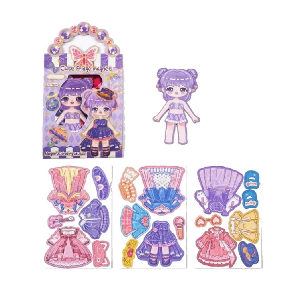 Magnetic Dress Up Dolls – Reusable Fashion Outfit Play Set
