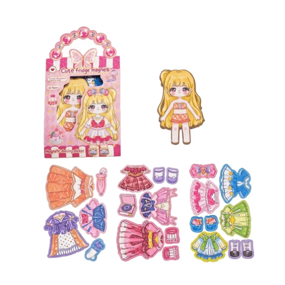 Magnetic Dress Up Dolls – Reusable Fashion Outfit Play Set