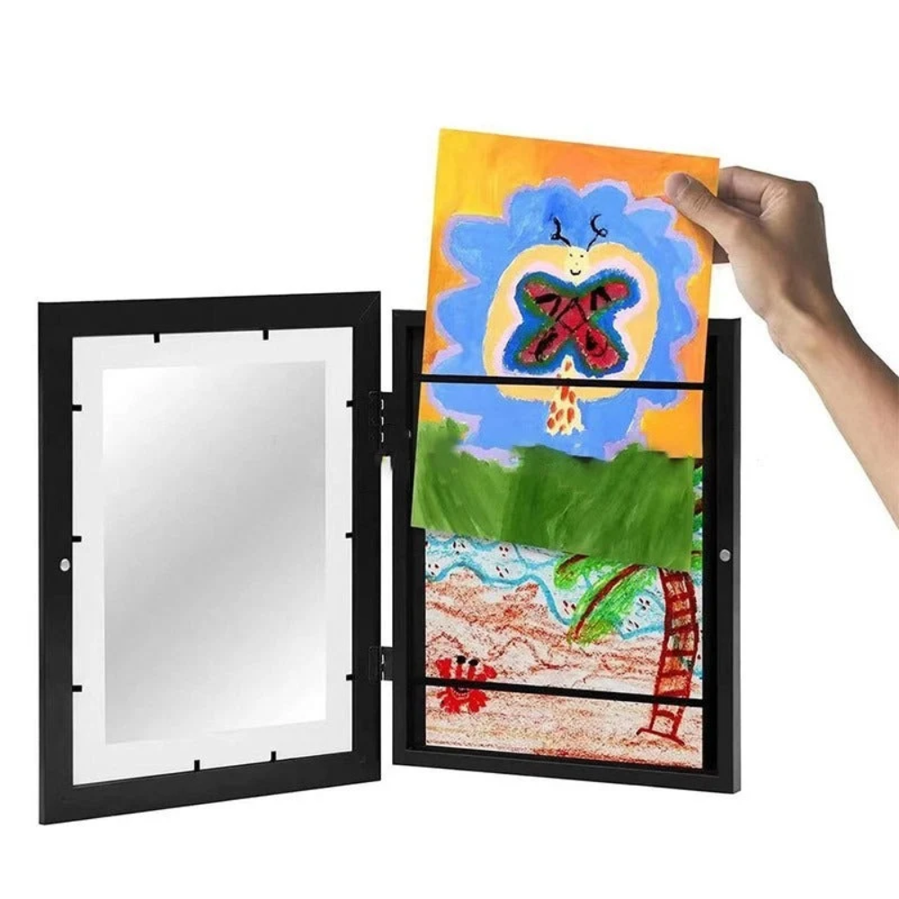 Magnetic Kids Art Display Frame – Wooden Picture Frame for Children's Artwork