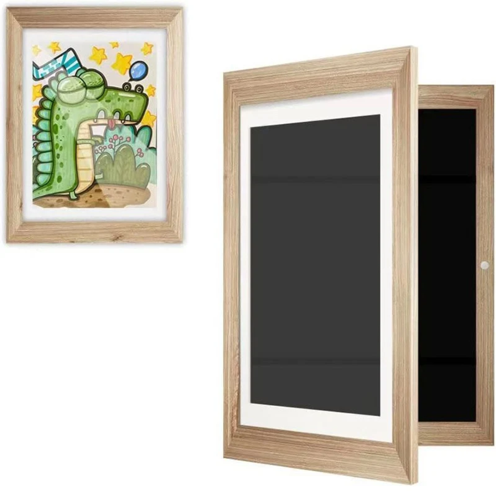 Magnetic Kids Art Display Frame – Wooden Picture Frame for Children's Artwork