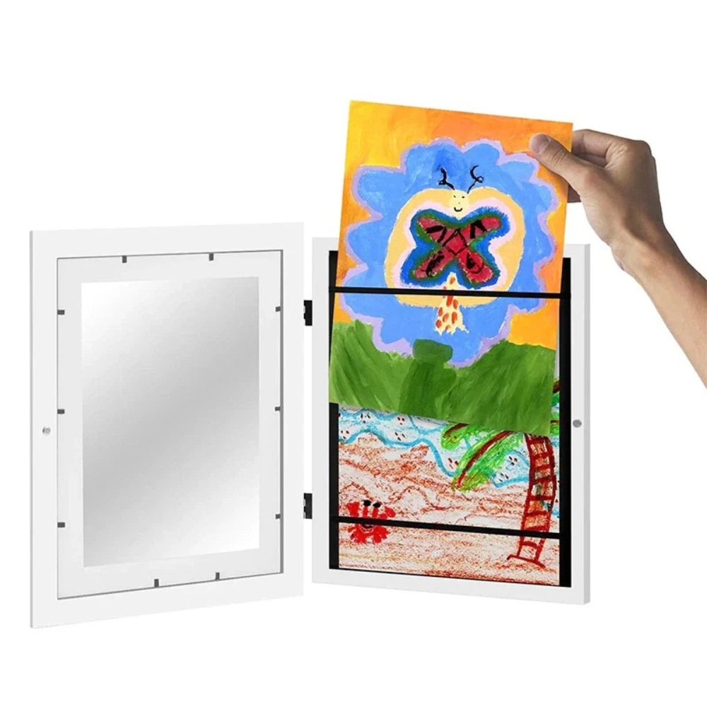 Magnetic Kids Art Display Frame – Wooden Picture Frame for Children's Artwork