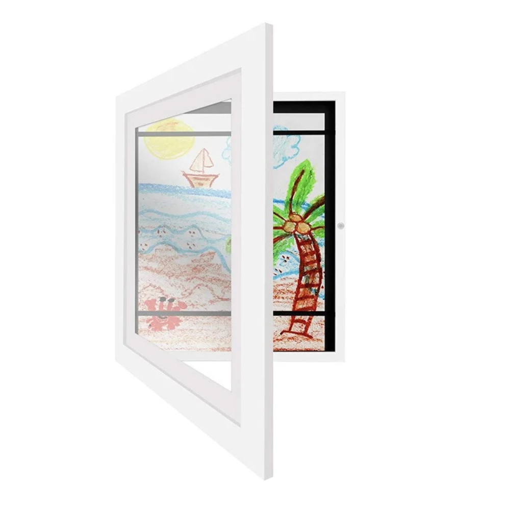 Magnetic Kids Art Display Frame – Wooden Picture Frame for Children's Artwork