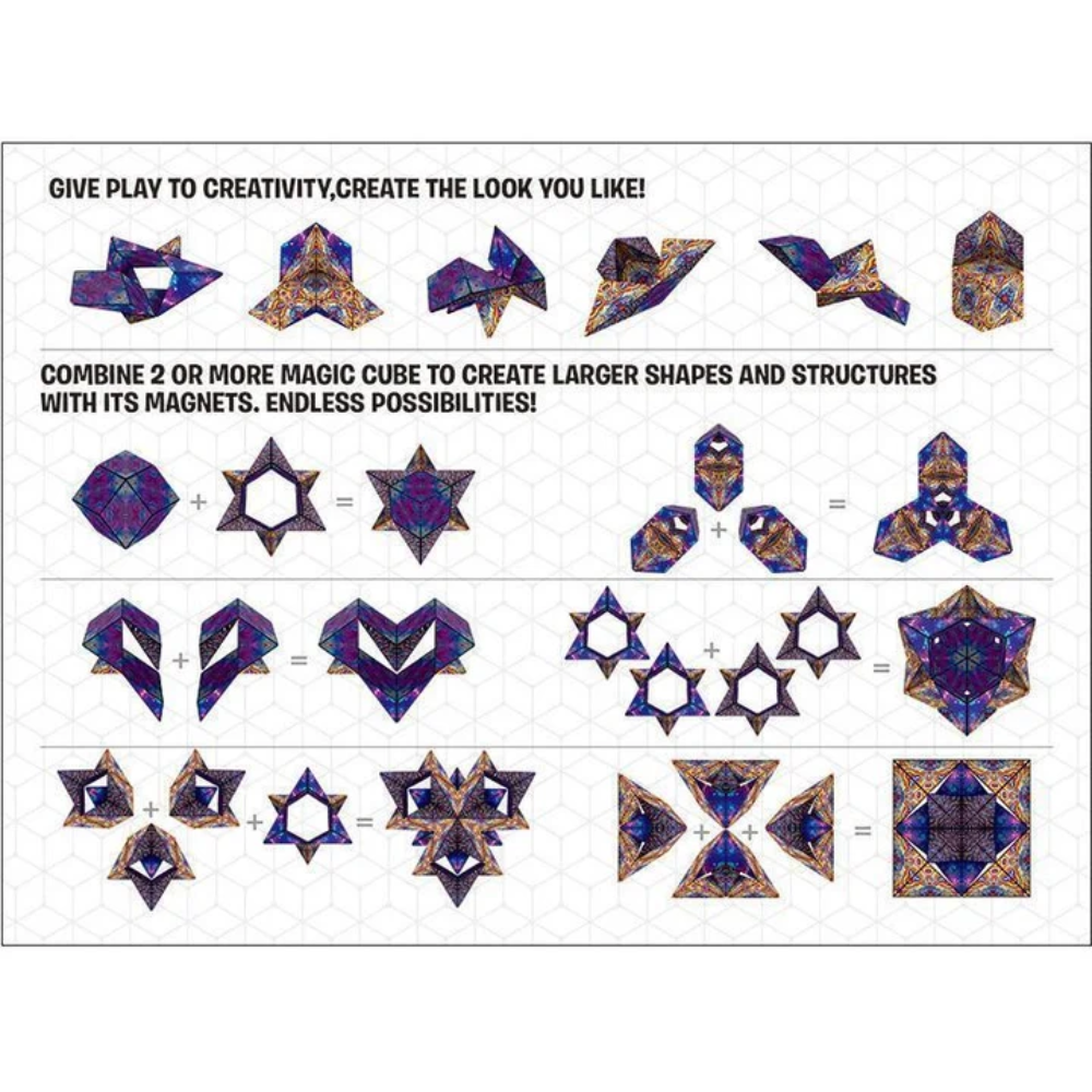 Magnetic Shape Shifting Cube – Transforming 3D Geometric Puzzle with 36 Magnets