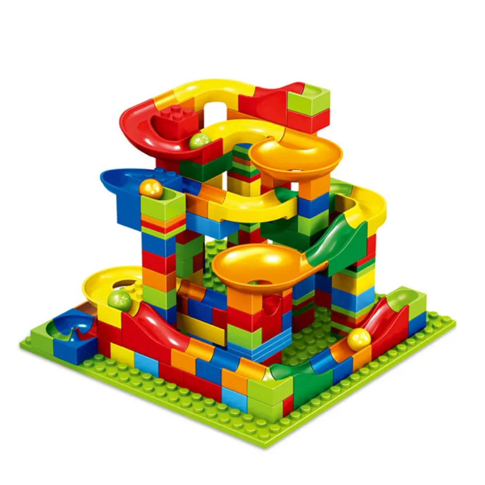 Marble Building Blocks – 168-Piece Construction Set with Slides and Balls for Kids