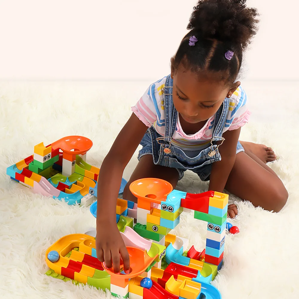 Marble Building Blocks – 168-Piece Construction Set with Slides and Balls for Kids