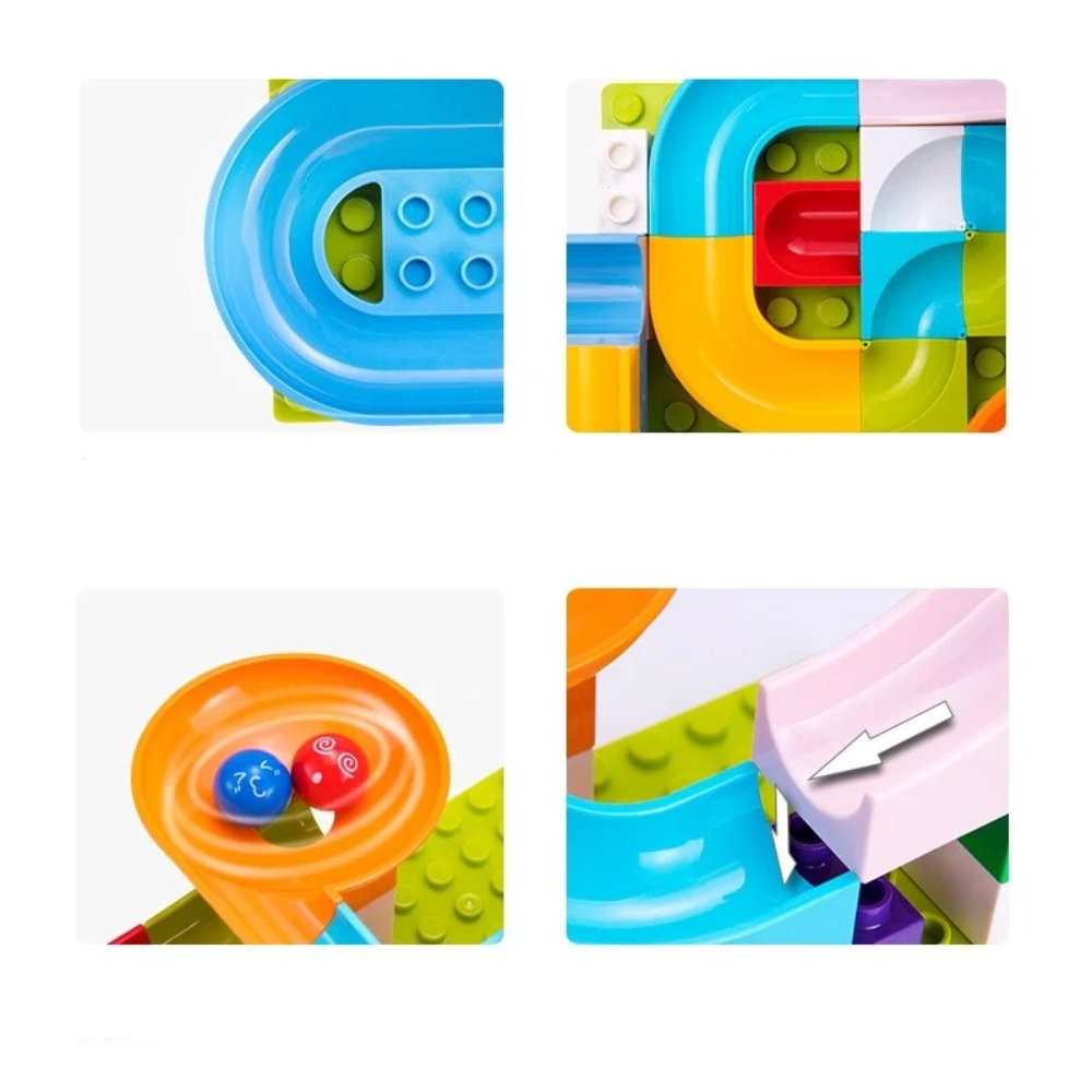 Marble Building Blocks – 168-Piece Construction Set with Slides and Balls for Kids