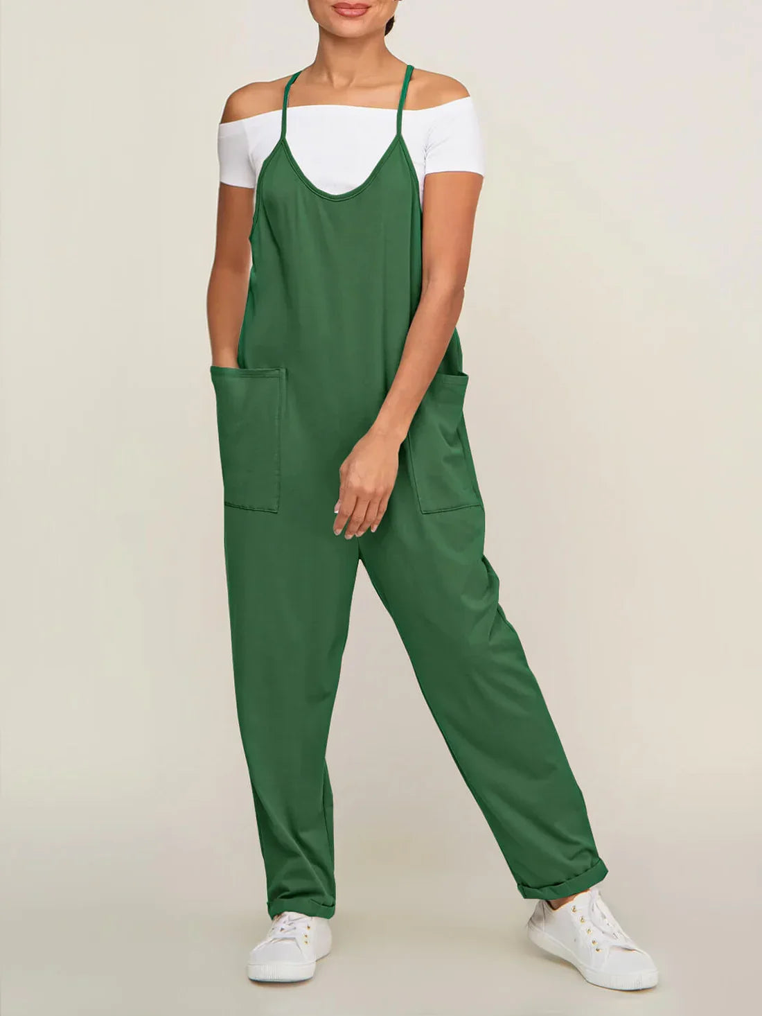 Maternity Jumpsuit – Loose Fit Wide Leg Overalls with Pockets