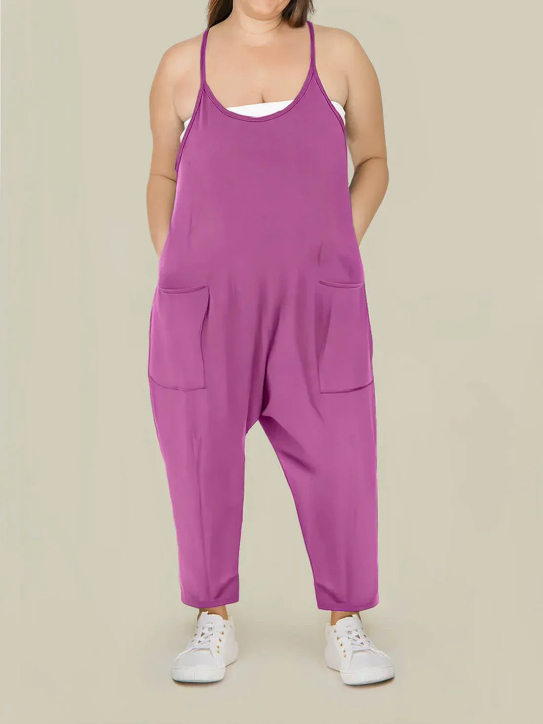 Maternity Jumpsuit – Loose Fit Wide Leg Overalls with Pockets