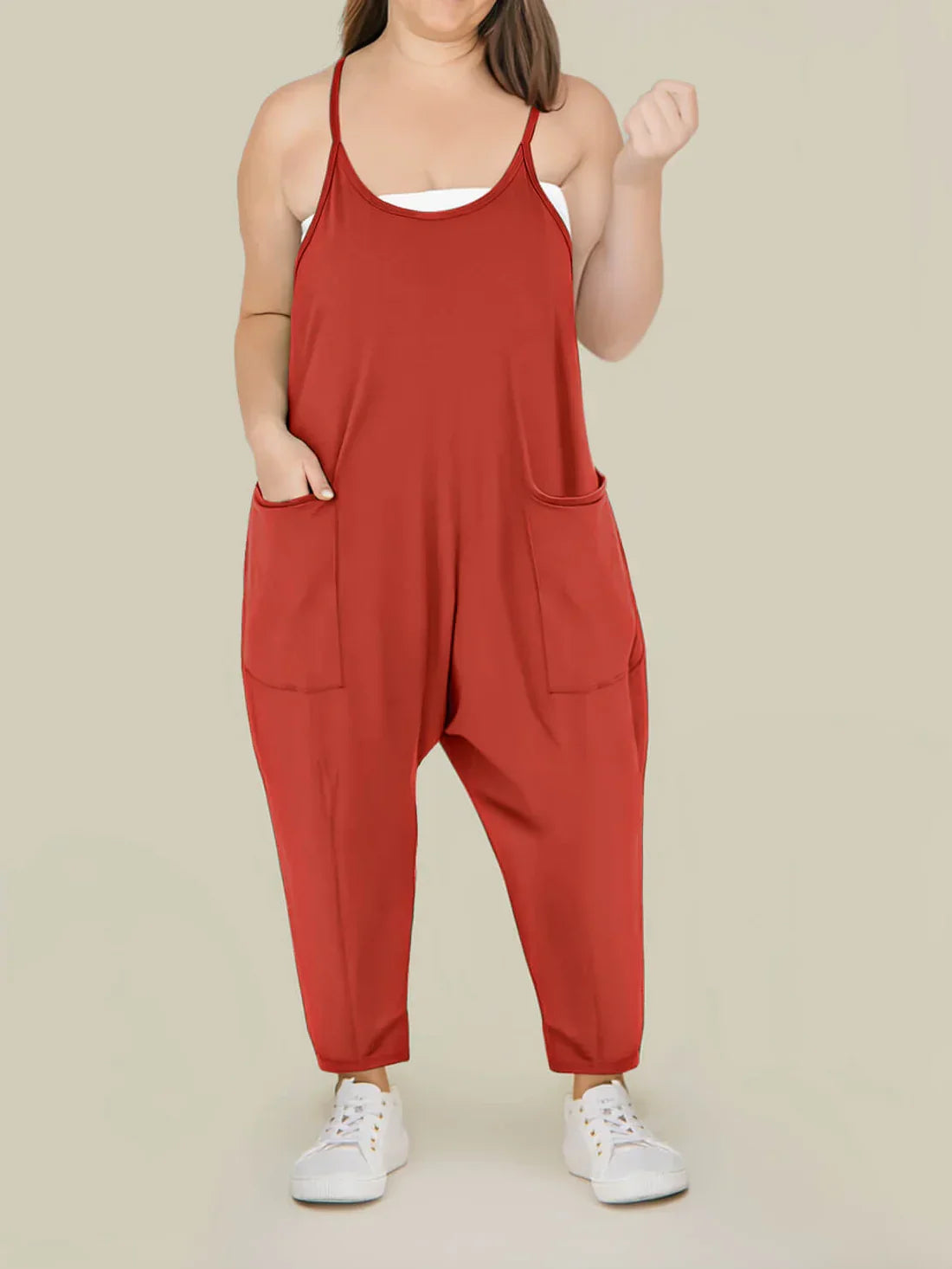 Maternity Jumpsuit – Loose Fit Wide Leg Overalls with Pockets