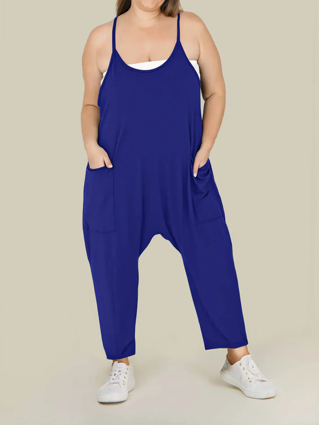 Maternity Jumpsuit – Loose Fit Wide Leg Overalls with Pockets