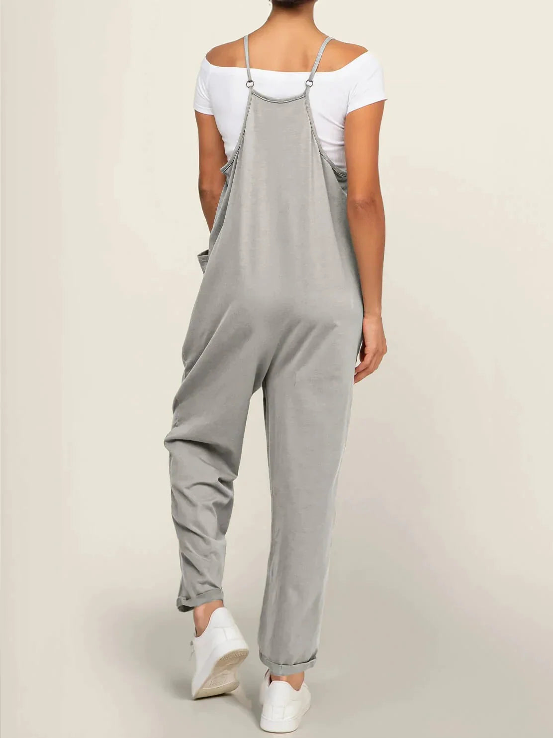 Maternity Jumpsuit – Loose Fit Wide Leg Overalls with Pockets