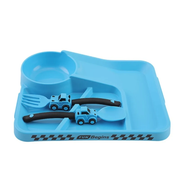 MealChamp Kids Construction Utensils – Fun Fork, Spoon and Plate for Toddlers