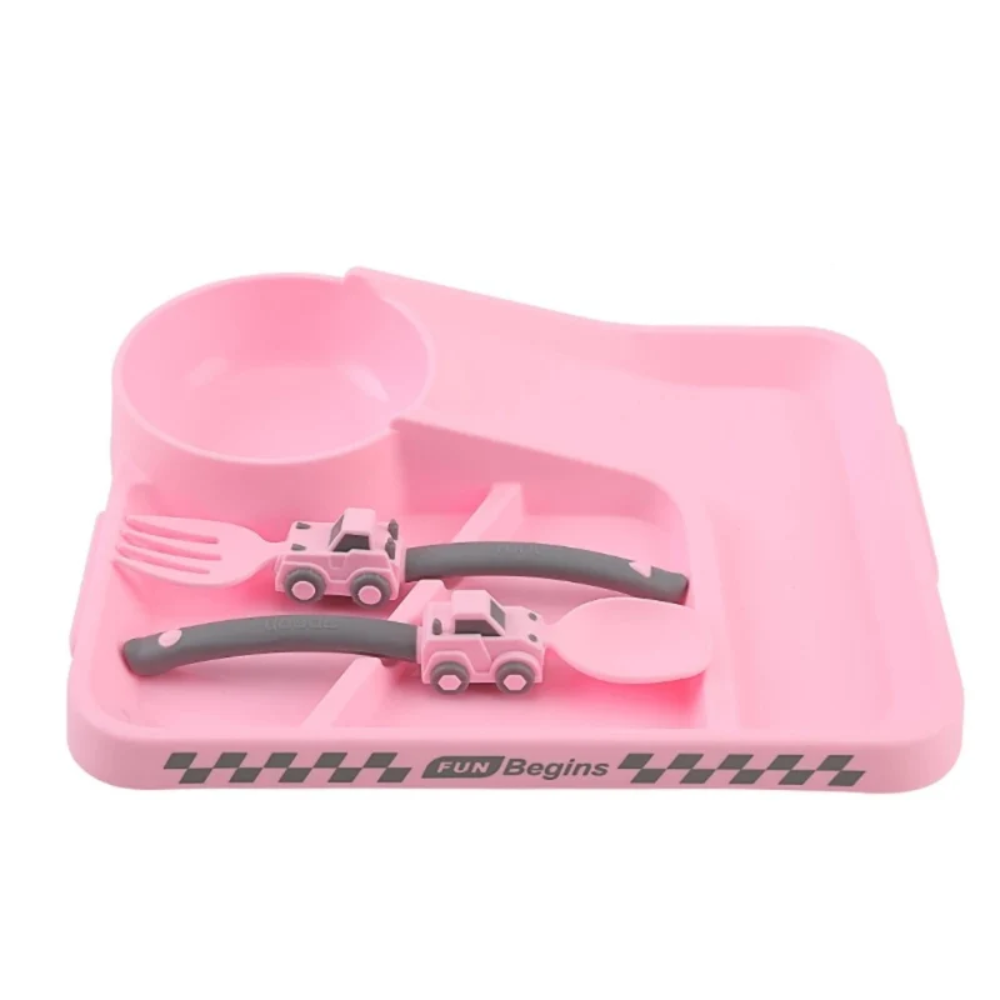 MealChamp Kids Construction Utensils – Fun Fork, Spoon and Plate for Toddlers