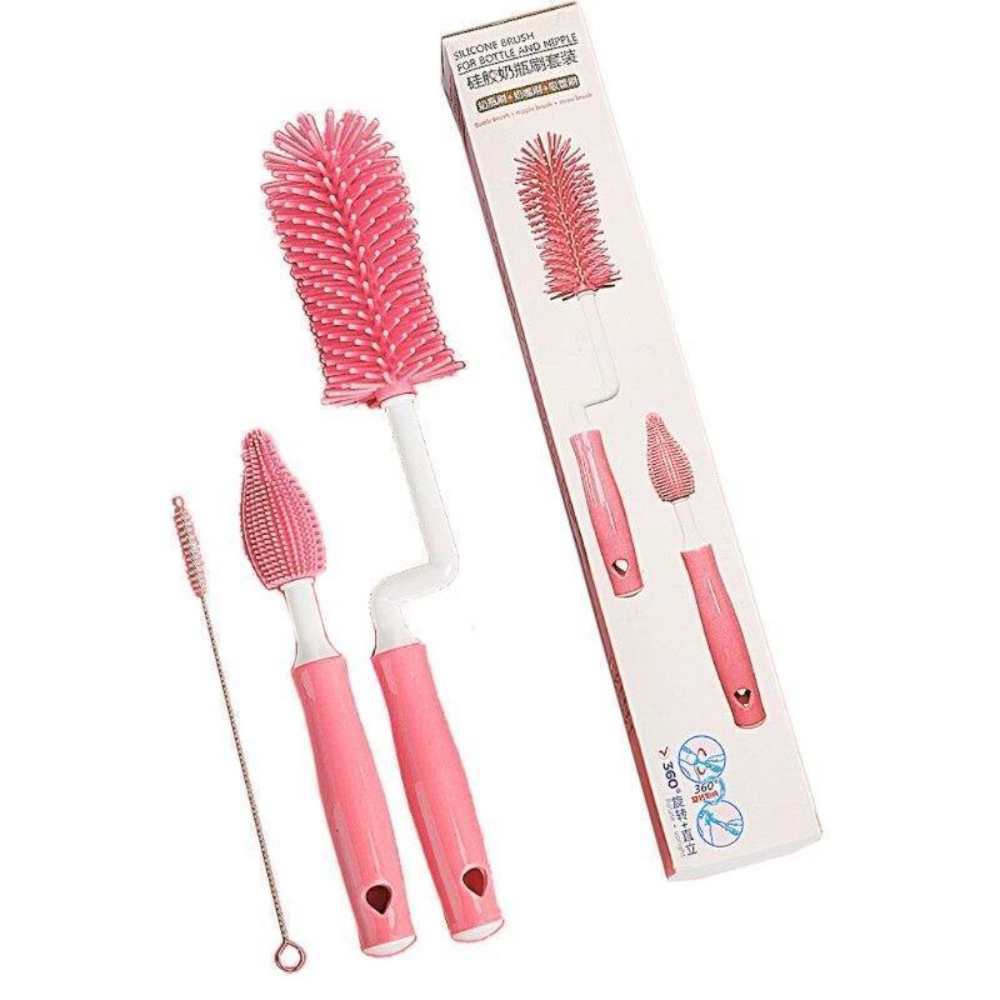 Silicone Baby Bottle Cleaning Brush – Long Handle Bottle Brush