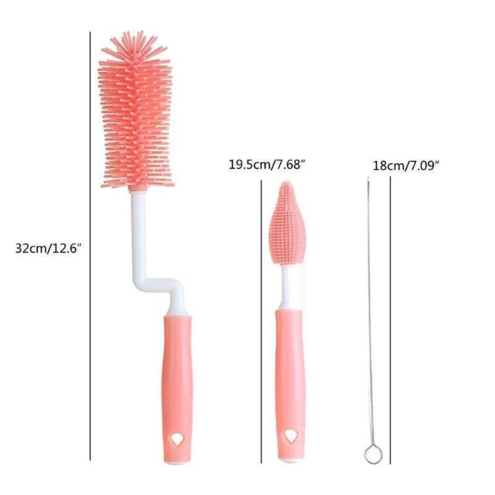 Silicone Baby Bottle Cleaning Brush – Long Handle Bottle Brush